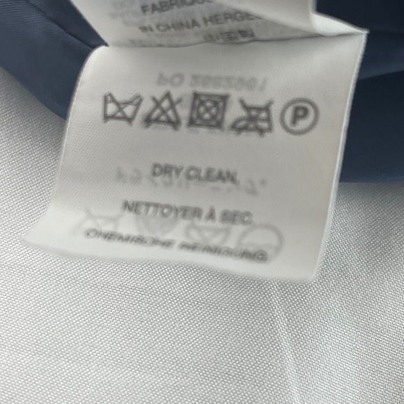 J. Crew Navy Textured Sheath Dress Fringed Hem 3/4 Sleeve Pockets Rear Slit 2 - Picture 12 of 12